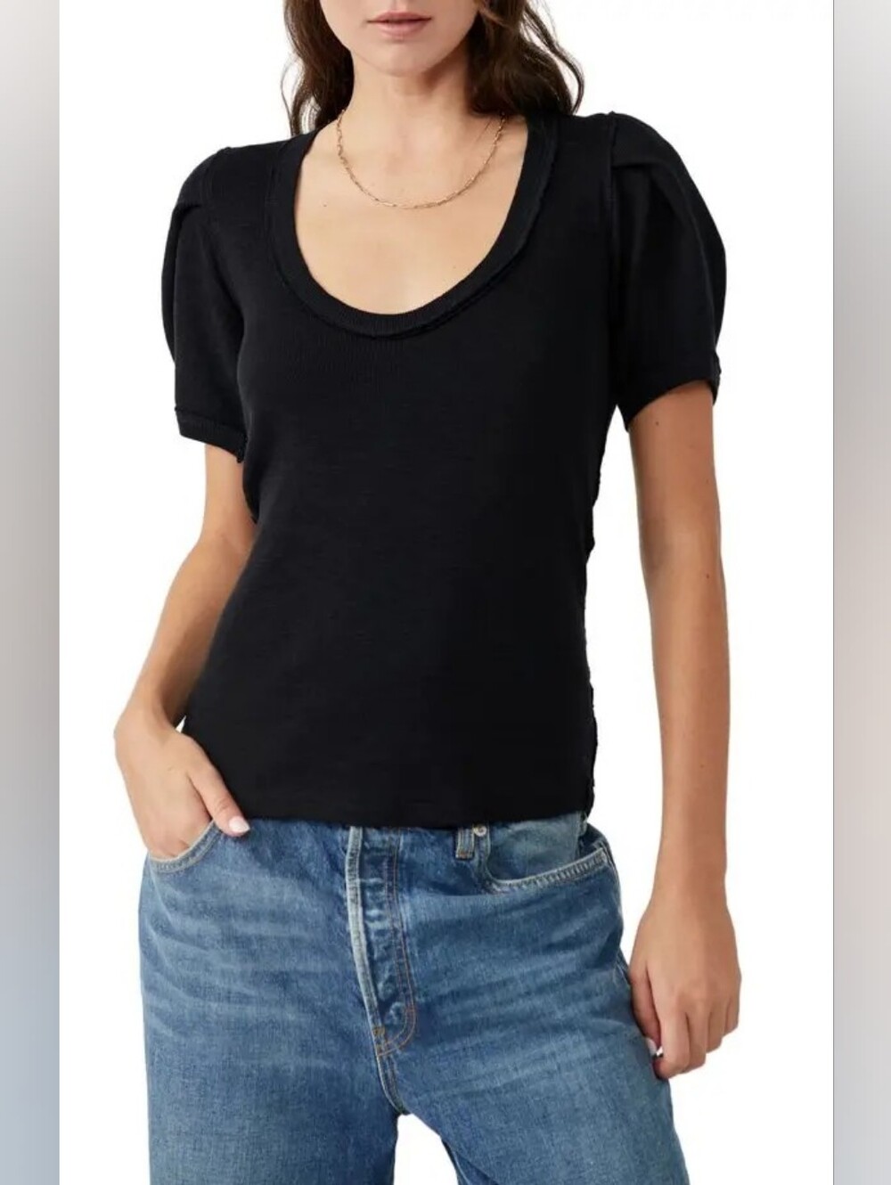 WE THE FREE papaya Puff Sleeve Shirt